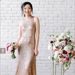 Gorgeous Revelry Astir Champagne Gold Sequin Dress - Size 4